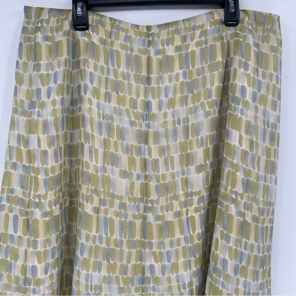 Talbots Woman green pastel pure silk lined skirt Size 20W A-line Back Zip - Picture 4 of 9